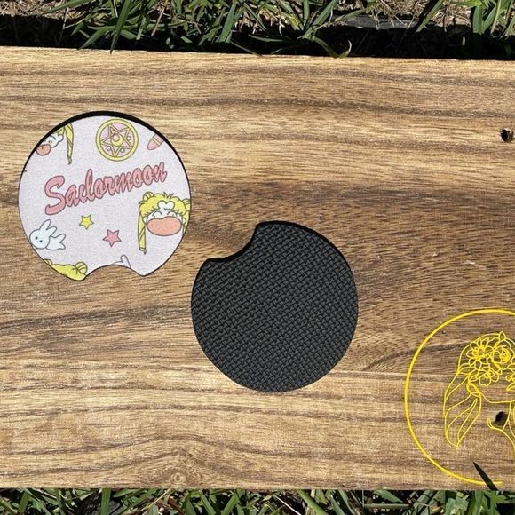 Sailor Moon Light Pink Car Coasters 2 Pack - Picture 4 of 10